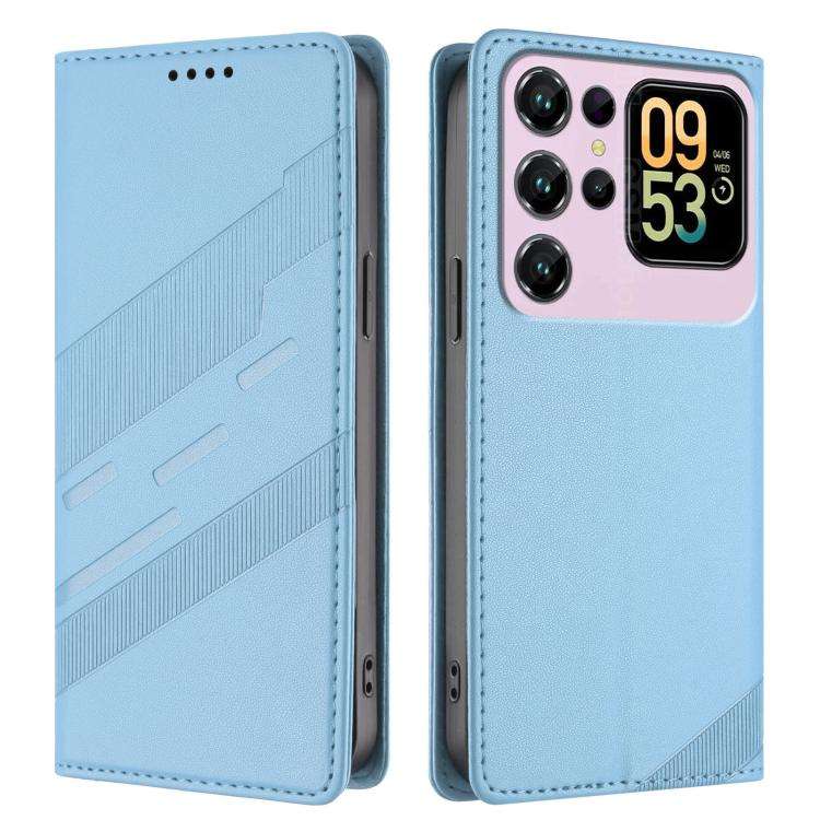 For Oukitel C62 / C62 Pro Embossed Multi-functional Wallet Retro Leather Phone Case(Light Blue)