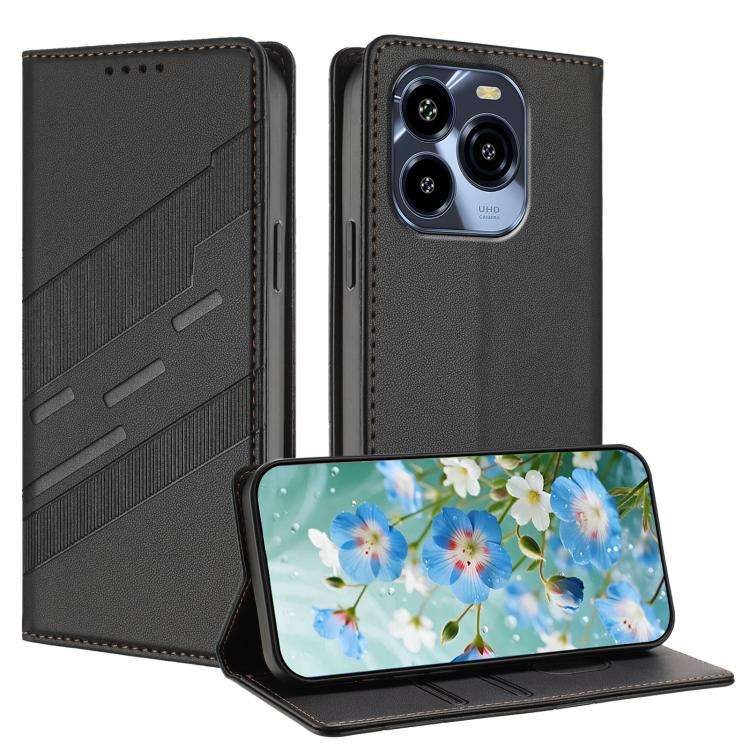 For Oukitel C65 / C65 Pro Embossed Multi-functional Wallet Retro Leather Phone Case(Black)