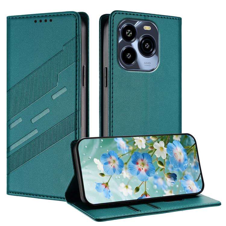 For Oukitel C65 / C65 Pro Embossed Multi-functional Wallet Retro Leather Phone Case(Dark Green)