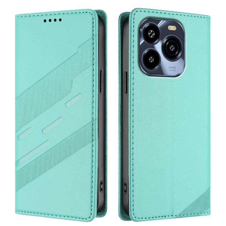 For Oukitel C65 / C65 Pro Embossed Multi-functional Wallet Retro Leather Phone Case(Mint Green)