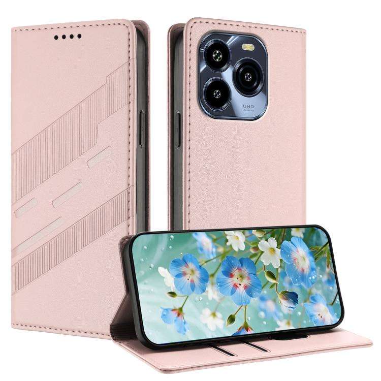 For Oukitel C65 / C65 Pro Embossed Multi-functional Wallet Retro Leather Phone Case(Pink)