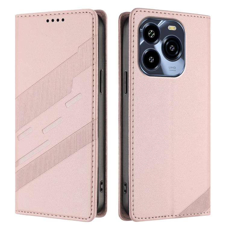 For Oukitel C65 / C65 Pro Embossed Multi-functional Wallet Retro Leather Phone Case(Pink)