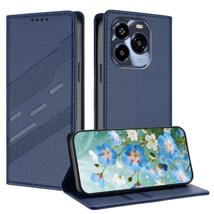 For Oukitel C65 / C65 Pro Embossed Multi-functional Wallet Retro Leather Phone Case(Dark Blue)