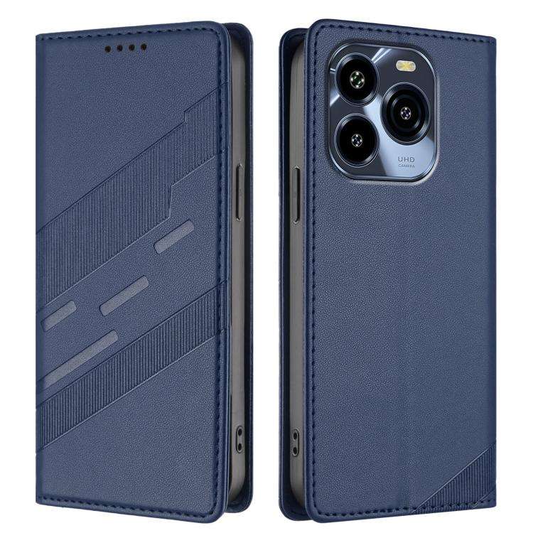 For Oukitel C65 / C65 Pro Embossed Multi-functional Wallet Retro Leather Phone Case(Dark Blue)