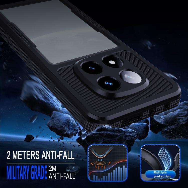 For Redmi Note 14 Pro 5G RedPepper Mars Series IP68 Waterproof Phone Case(Black)