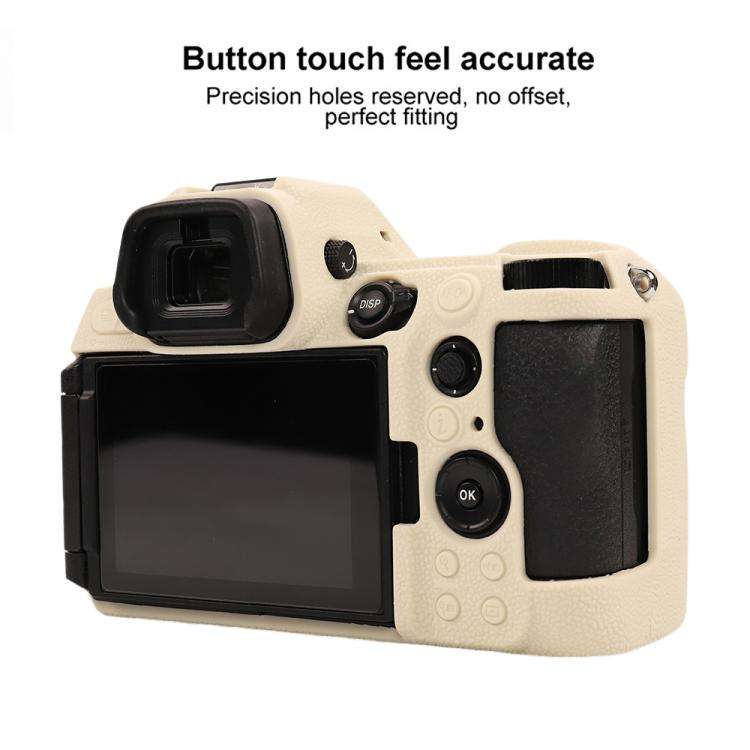 For Nikon Z6III Litchi Texture Soft Silicone Protective Case(White)
