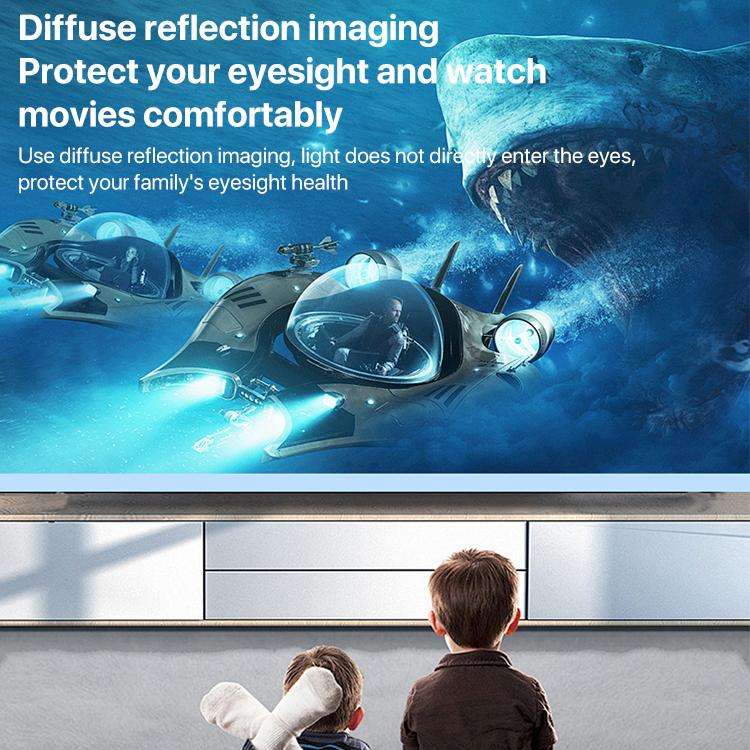 N5 1280x720P Android 9.0 System Wireless Same Screen Smart HD Projector, Plug:EU Plug(Black)