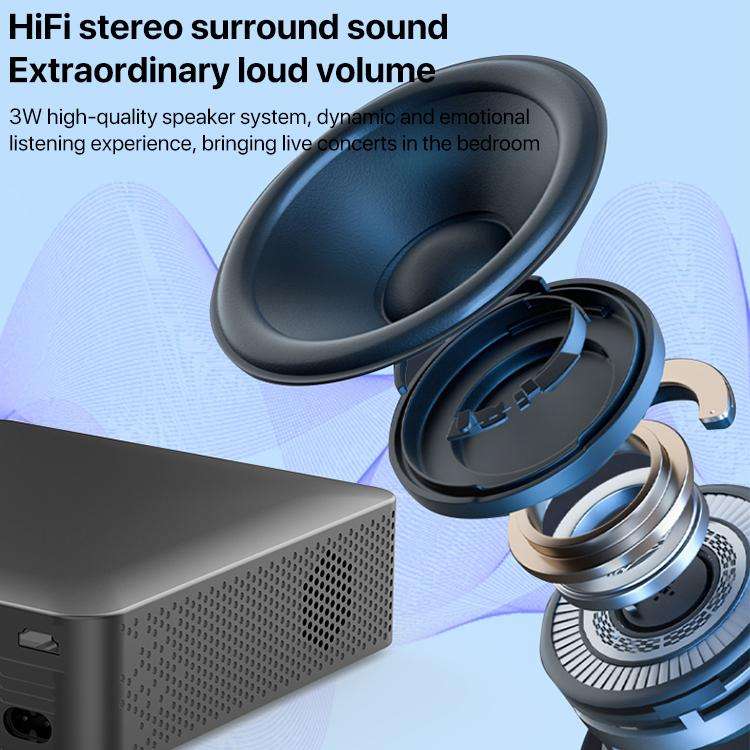 N5 1280x720P Android 9.0 System Wireless Same Screen Smart HD Projector, Plug:EU Plug(Black)