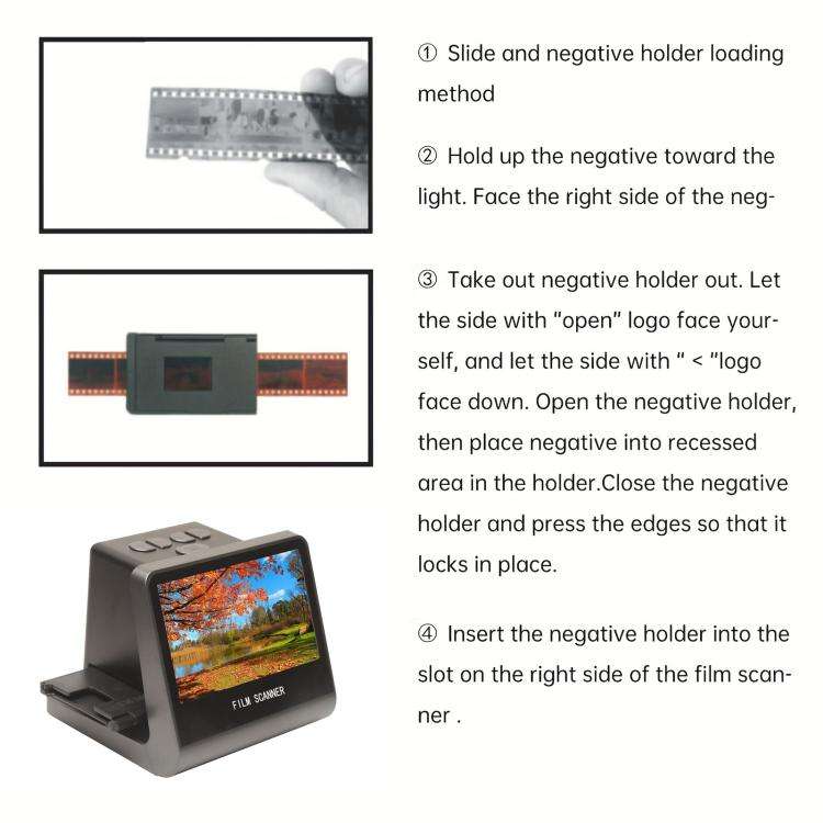 Tonivent TON170 14 Mega Pixels 5 inch HD Screen Film Scanner, Plug:AU Plug(Black)