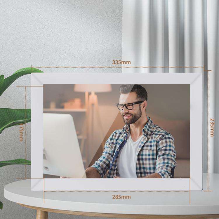 13.3 inch LCD Display Cloud Photo Frame 1G+32GB 3126C Quad-Core CPU Android 6.0, Plug:UK Plug(White)