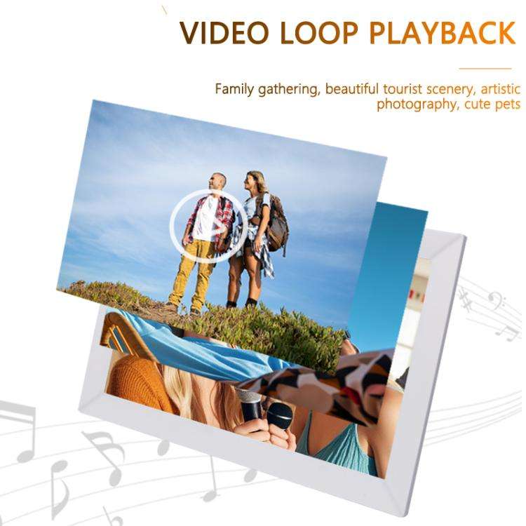 17 inch LCD Display Cloud Photo Frame 1G+32GB 3326C Quad-Core CPU Android 7.0, Plug:UK Plug(White)