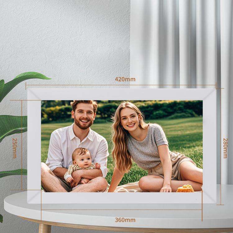 17 inch LCD Display Cloud Photo Frame 1G+32GB 3326C Quad-Core CPU Android 7.0, Plug:UK Plug(White)