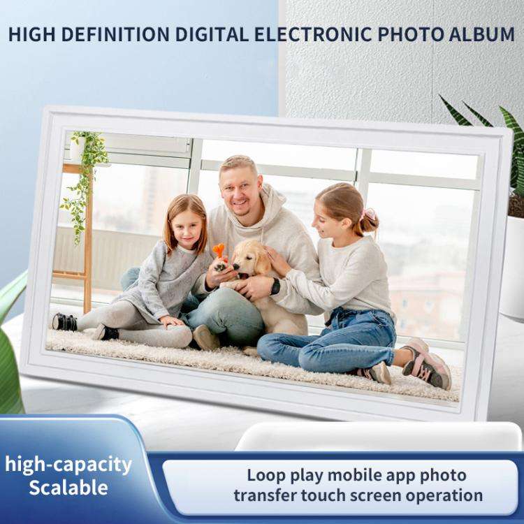 21.5 inch LCD Display Cloud Photo Frame 1G+32GB 3326C Quad-Core CPU Android 7.0, Plug:UK Plug(White)