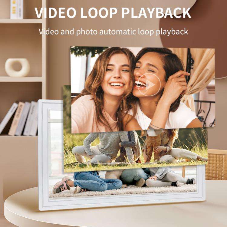 21.5 inch LCD Display Cloud Photo Frame 1G+32GB 3326C Quad-Core CPU Android 7.0, Plug:UK Plug(White)