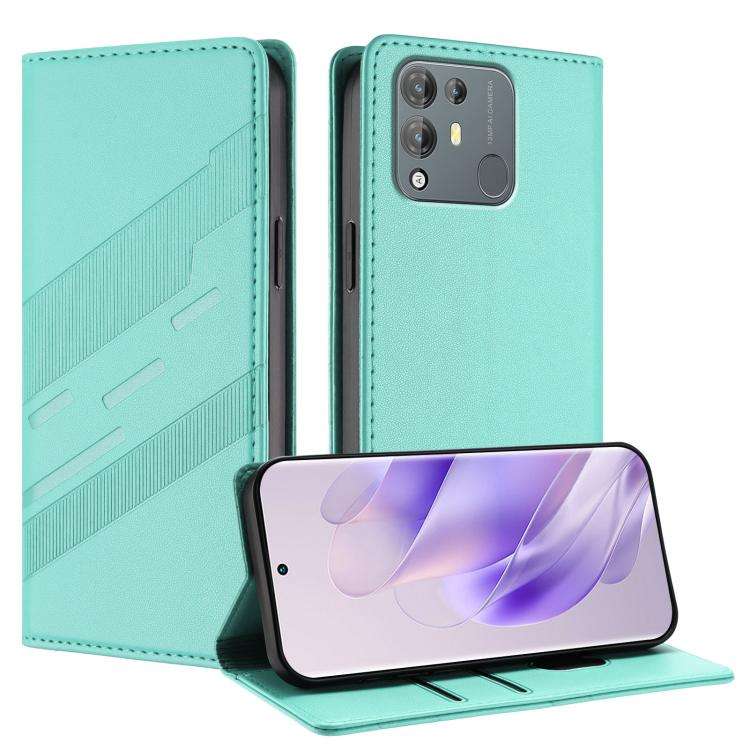 For Blackview A55 Pro Embossed Multi-functional Wallet Retro Leather Phone Case(Mint Green)