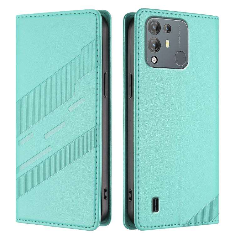 For Blackview A55 Pro Embossed Multi-functional Wallet Retro Leather Phone Case(Mint Green)