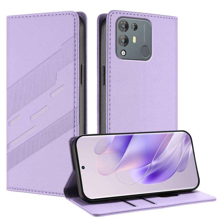 For Blackview A55 Pro Embossed Multi-functional Wallet Retro Leather Phone Case(Light Purple)