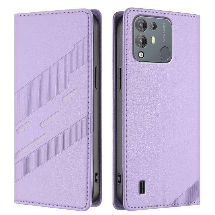 For Blackview A55 Pro Embossed Multi-functional Wallet Retro Leather Phone Case(Light Purple)