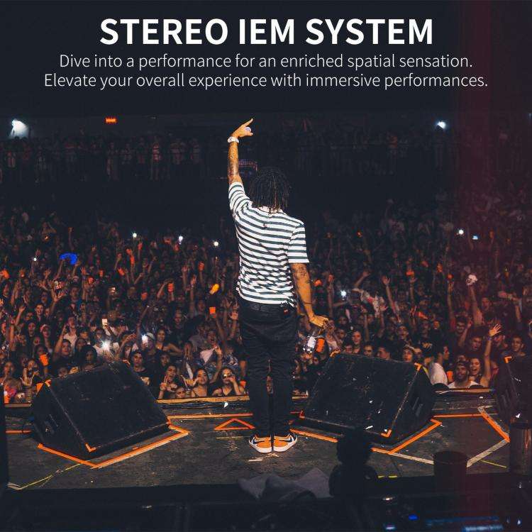 XTUGA SEM200 Wireless Stereo Stage Performance Professional In-ear Monitor System 4 BodyPacks + T...