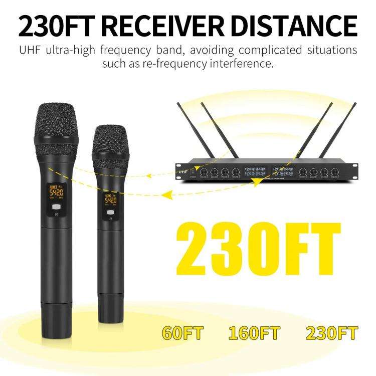 YT8 Wireless 8 Channel UHF Handheld Microphone for Stage Show 8 Handheld Microphones