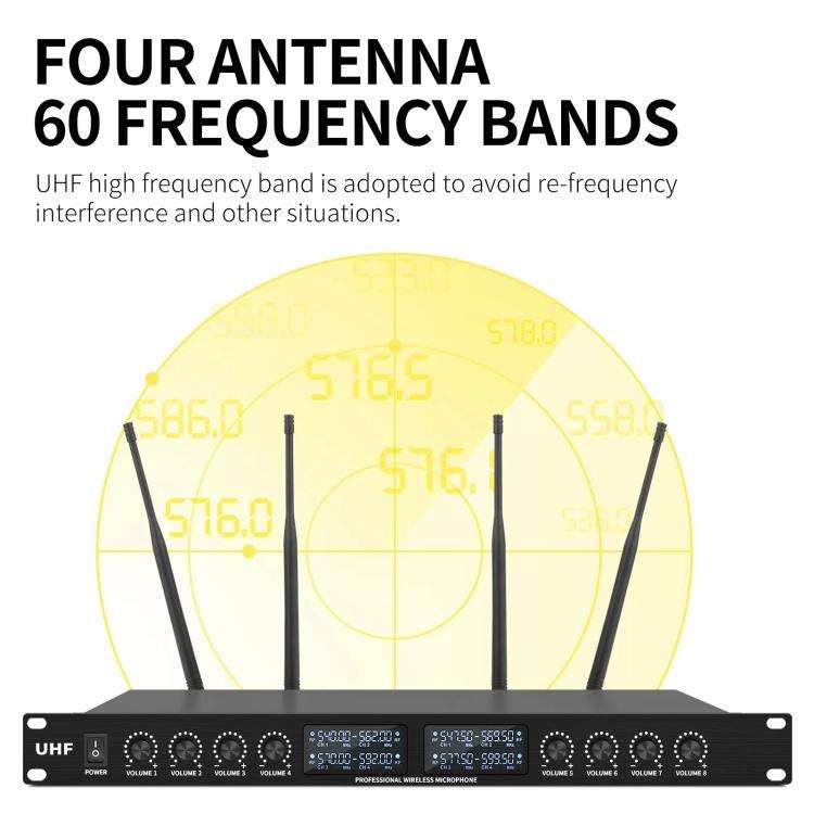 YT8 Wireless 8 Channel UHF Handheld Microphone for Stage Show 8 Handheld Microphones