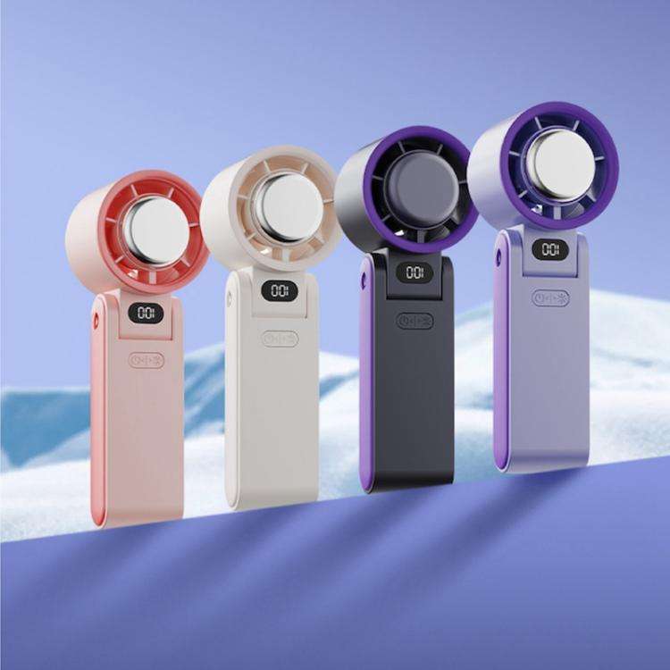Y19 Smart Ice Compress Folding Handheld Fan(Dark Grey Purple)