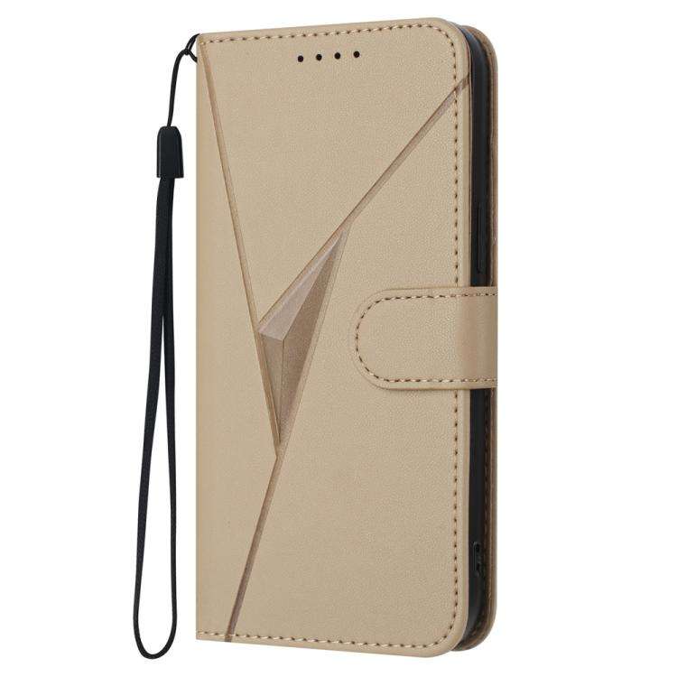 For ZTE nubia Air Pro 5G Triangle Pattern Buckle Clasp Leather Phone Case(Gold)