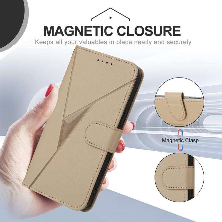 For ZTE nubia Air Pro 5G Triangle Pattern Buckle Clasp Leather Phone Case(Gold)