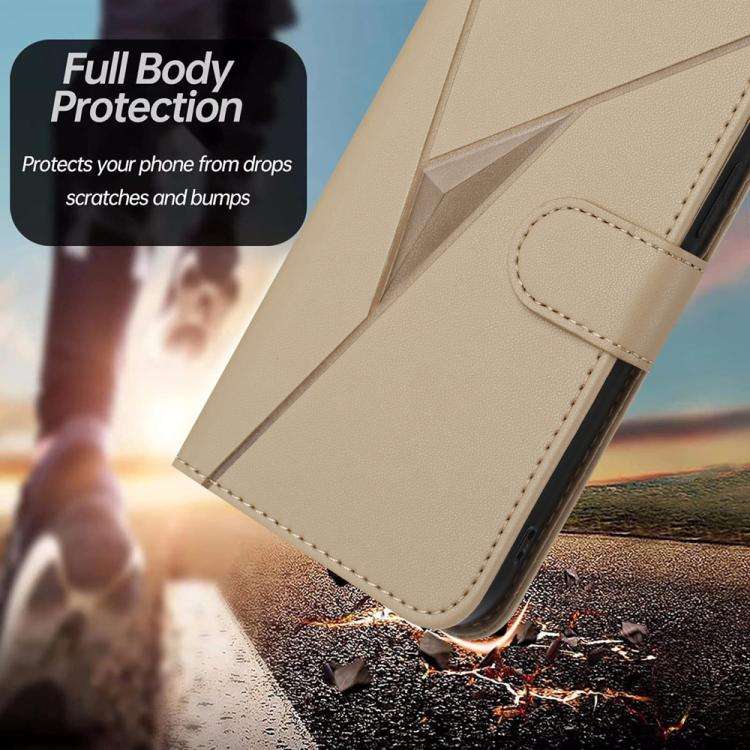 For ZTE nubia Air Pro 5G Triangle Pattern Buckle Clasp Leather Phone Case(Gold)