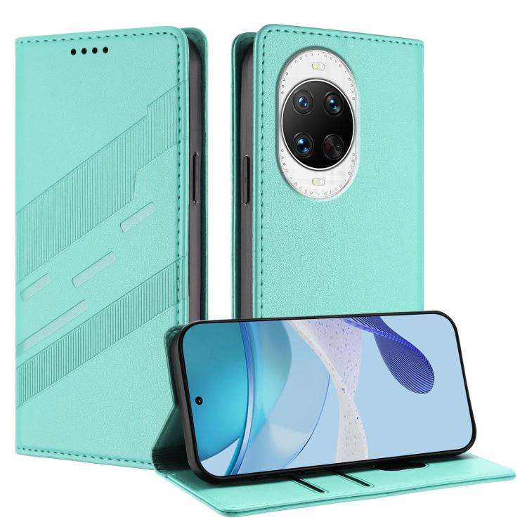 For Huawei nova 14 Pro Embossed Multi-functional Wallet Retro Leather Phone Case(Mint Green)