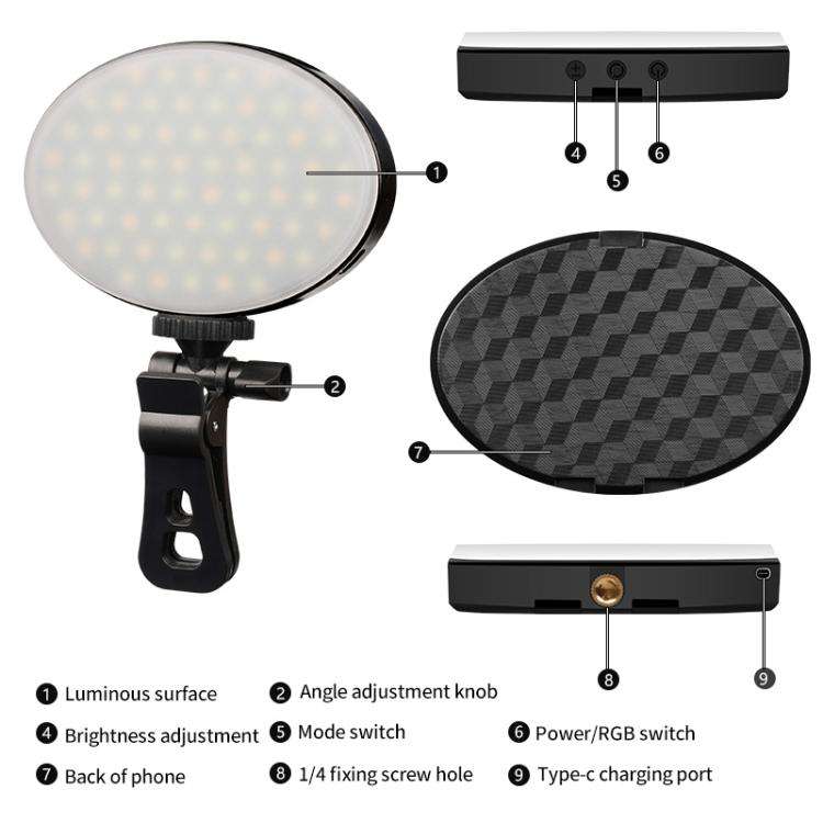 GZ-668 Full Color Portable Pocket Fill Light(Cold/Warm/White Light)