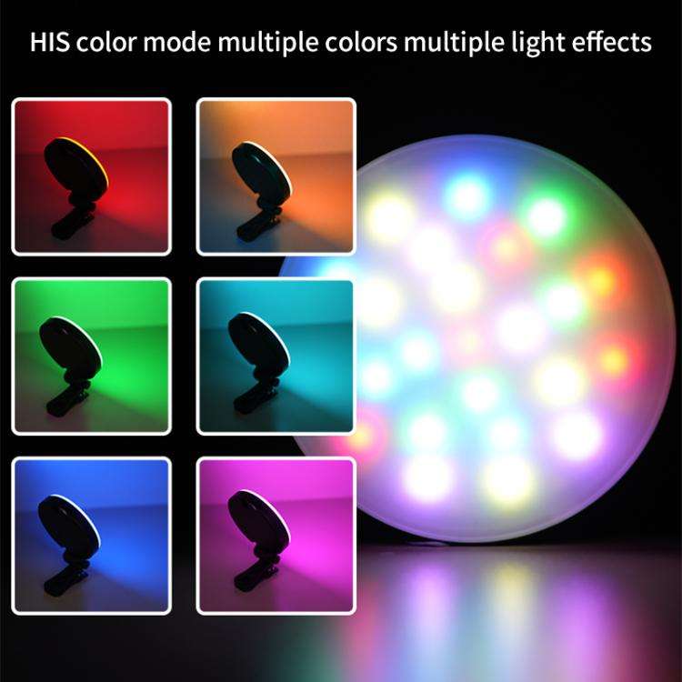 GZ-669 Full Color Round Portable Pocket Fill Light(Cold/Warm/White Light)