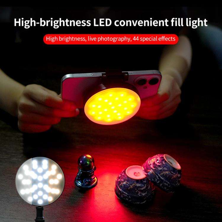 GZ-669 Full Color Round Portable Pocket Fill Light(Cold/Warm/White Light)