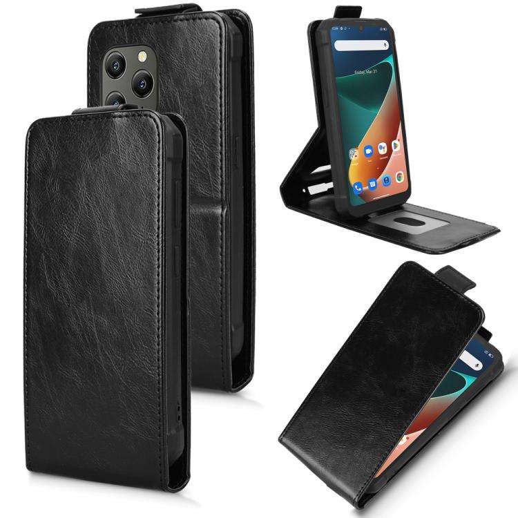 For Blackview BV5300 / BV5300 Pro Magnetic Vertical Flip Leather Phone Case with Buckle(Black)