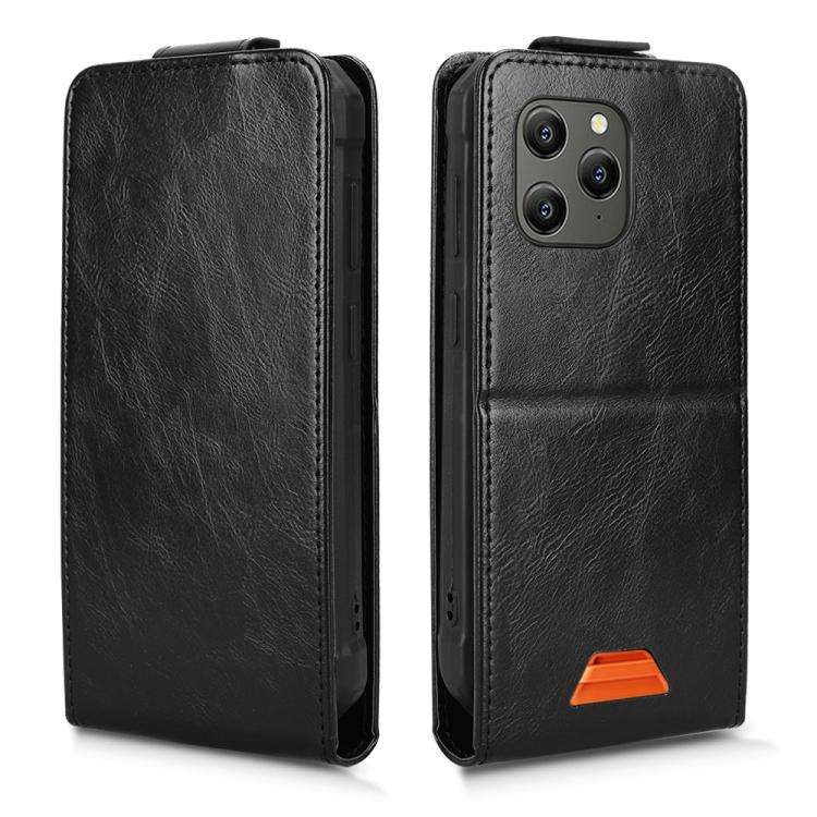 For Blackview BV5300 / BV5300 Pro Magnetic Vertical Flip Leather Phone Case with Buckle(Black)