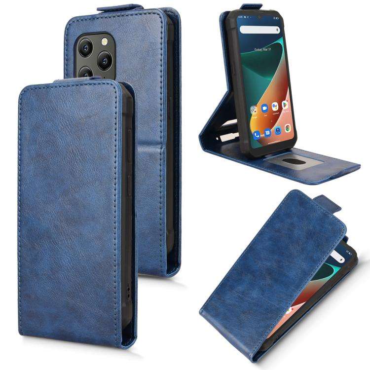 For Blackview BV5300 / BV5300 Pro Magnetic Vertical Flip Leather Phone Case with Buckle(Blue)