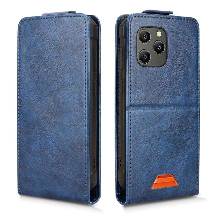 For Blackview BV5300 / BV5300 Pro Magnetic Vertical Flip Leather Phone Case with Buckle(Blue)