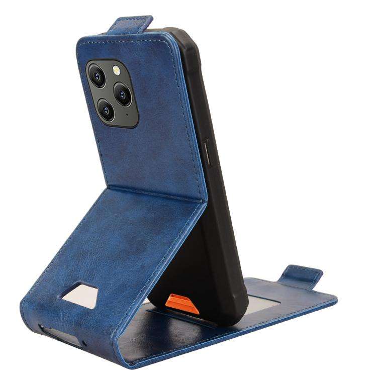 For Blackview BV5300 / BV5300 Pro Magnetic Vertical Flip Leather Phone Case with Buckle(Blue)