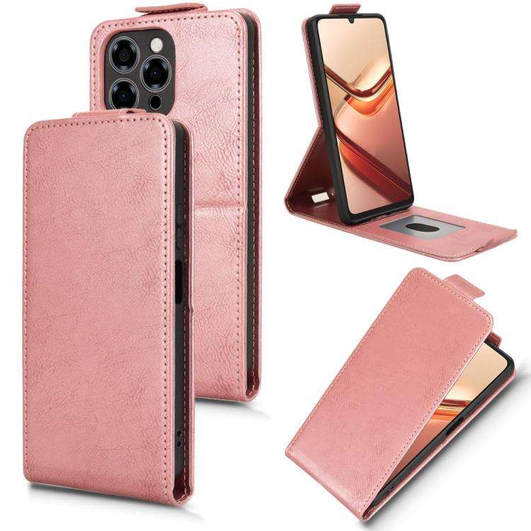 For Doogee Note 58 / Note 58 Pro Magnetic Vertical Flip Leather Phone Case with Buckle(Rose Gold)