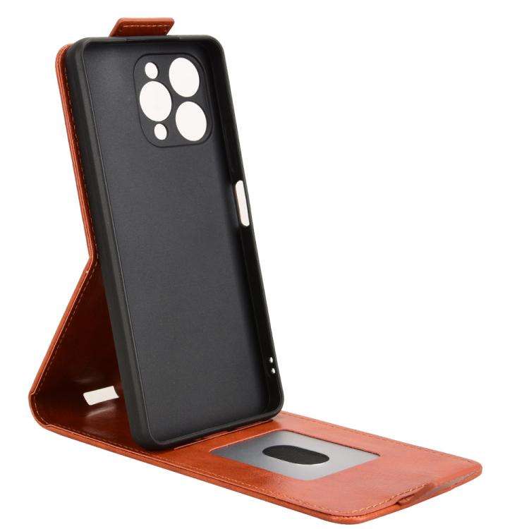 For Doogee Note 58 / Note 58 Pro Magnetic Vertical Flip Leather Phone Case with Buckle(Brown)