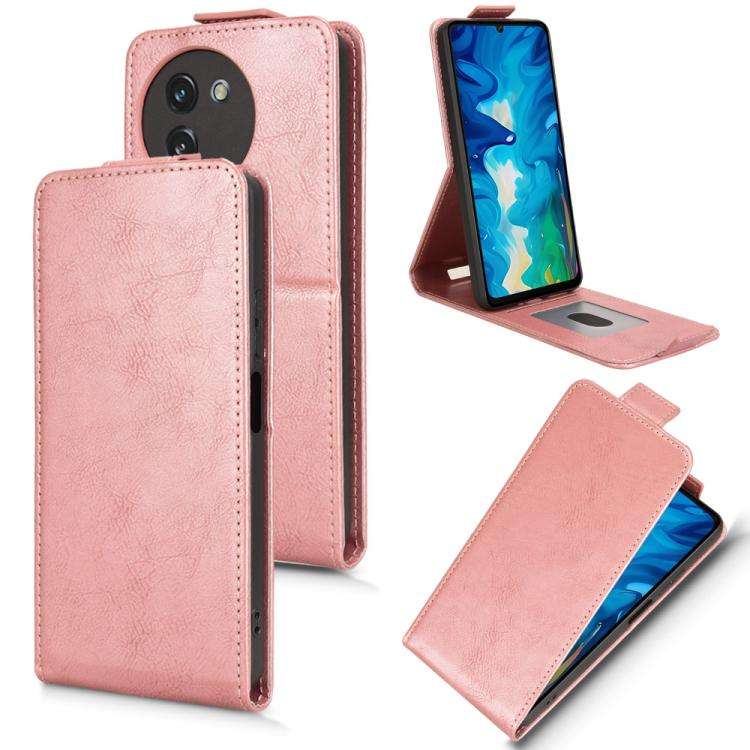 For Doogee Note 59 / Note 59 Pro Magnetic Vertical Flip Leather Phone Case with Buckle(Rose Gold)