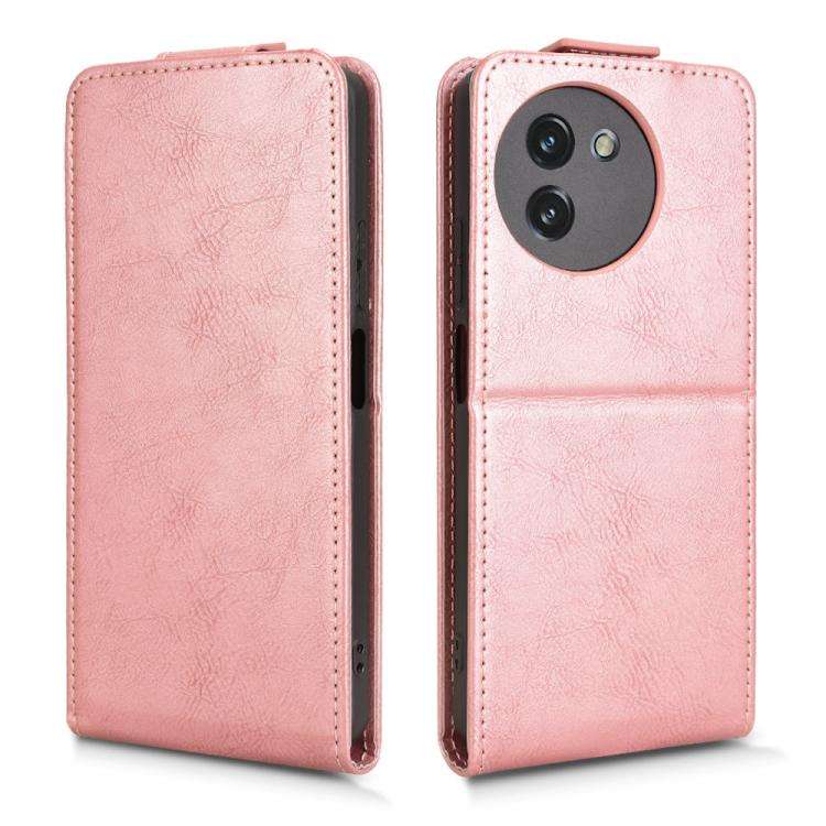 For Doogee Note 59 / Note 59 Pro Magnetic Vertical Flip Leather Phone Case with Buckle(Rose Gold)
