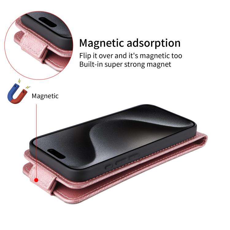 For Doogee Note 59 / Note 59 Pro Magnetic Vertical Flip Leather Phone Case with Buckle(Rose Gold)