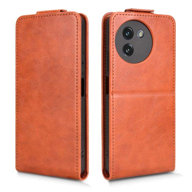 For Doogee Note 59 / Note 59 Pro Magnetic Vertical Flip Leather Phone Case with Buckle(Brown)