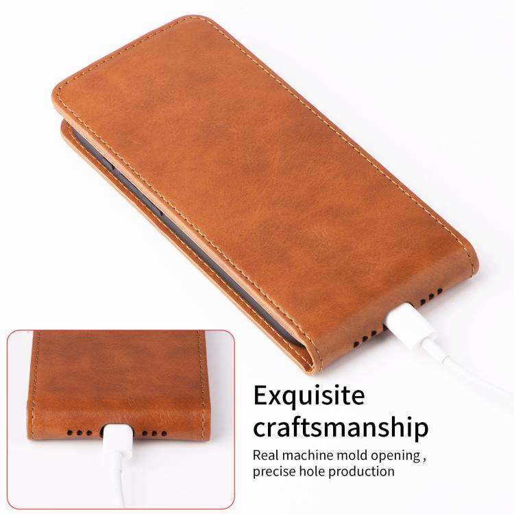 For Doogee Note 59 / Note 59 Pro Magnetic Vertical Flip Leather Phone Case with Buckle(Brown)
