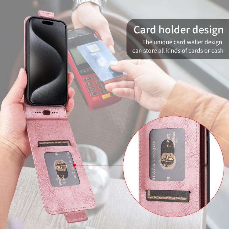 For Doogee Note 56 / Note 56 Pro Magnetic Vertical Flip Leather Phone Case with Buckle(Rose Gold)