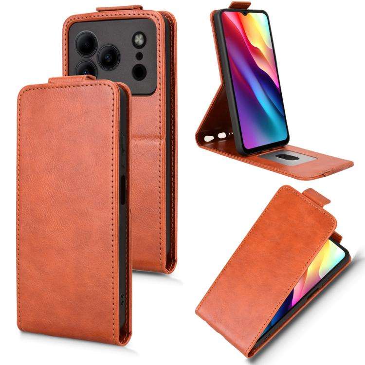 For Doogee Note 56 / Note 56 Pro Magnetic Vertical Flip Leather Phone Case with Buckle(Brown)