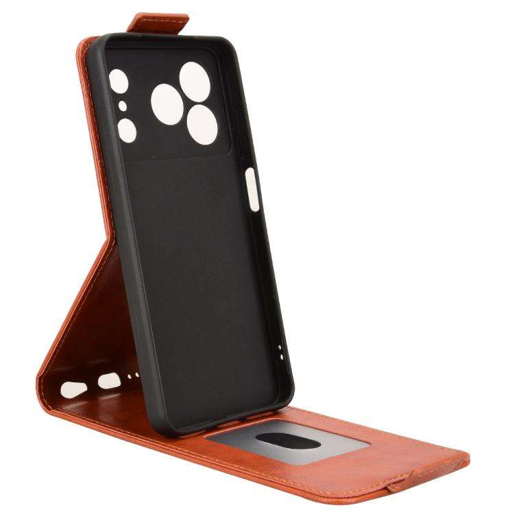 For Doogee Note 56 / Note 56 Pro Magnetic Vertical Flip Leather Phone Case with Buckle(Brown)