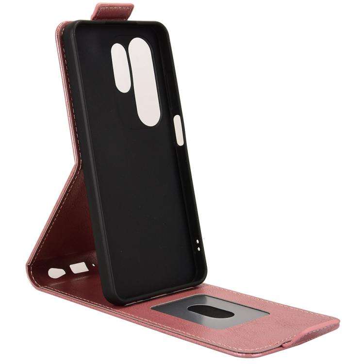 For Doogee Note 56X / Note 56X Pro Magnetic Vertical Flip Leather Phone Case with Buckle(Rose Gold)