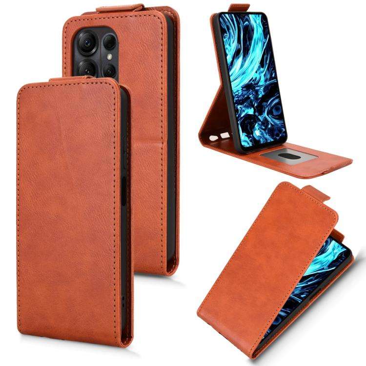 For Doogee Note 56X / Note 56X Pro Magnetic Vertical Flip Leather Phone Case with Buckle(Brown)